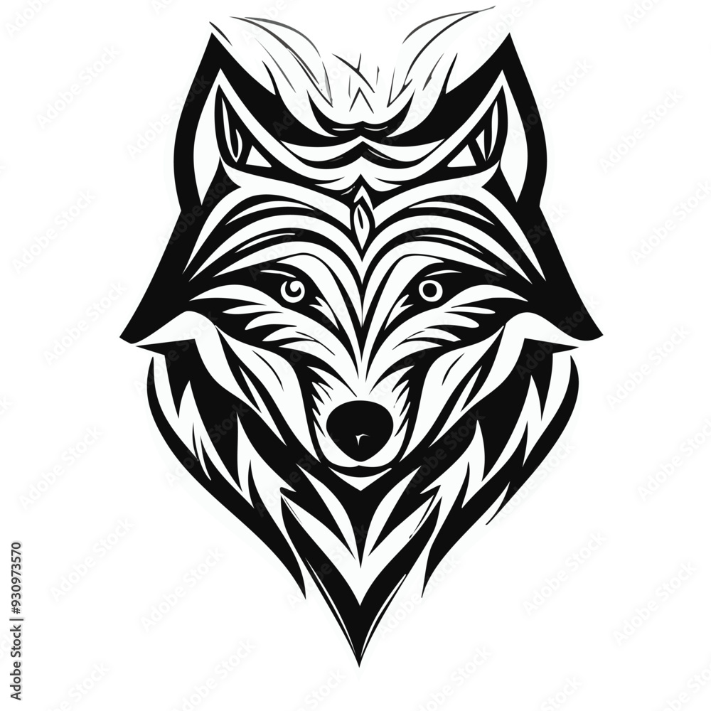 Obraz premium wolf head tattoo, generative AI