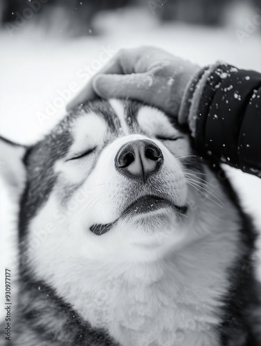 A husky recieving head pat