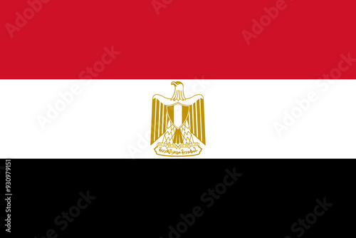 National flag of Egypt. Flag of the Arab Republic of Egypt. Correct proportions and colors. Vector illustration