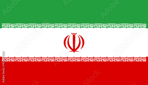 National flag of Iran. Flag of the Islamic Republic of Iran. Correct proportions and colors. Vector illustration
