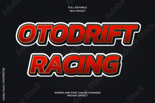 otodrift racing adventure futuristic editable text effect