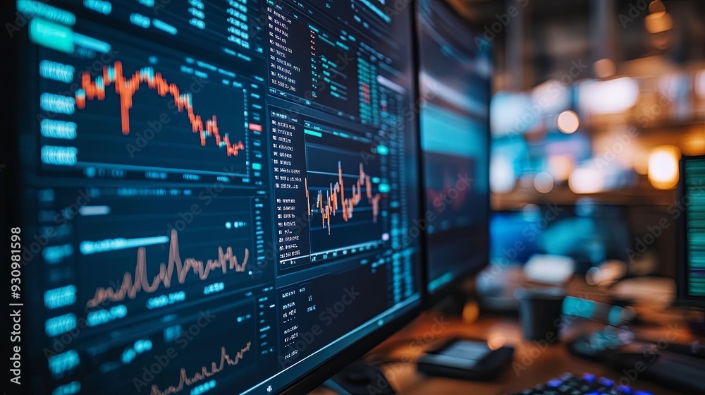 Dynamic Stock Market Trends. Energetic financial growth concept Dynamic Stock Market Trends. Energetic financial growth concept