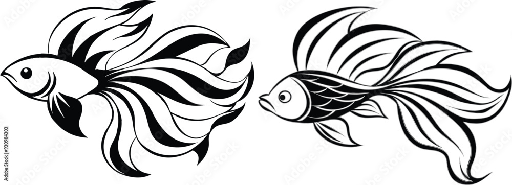 Fototapeta premium Angel fish vector illustration 