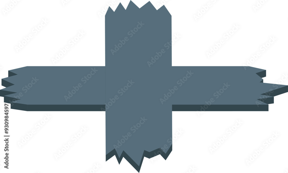 Obraz premium Gray duct tape is forming a cross shape, showing its adhesive strength and versatility