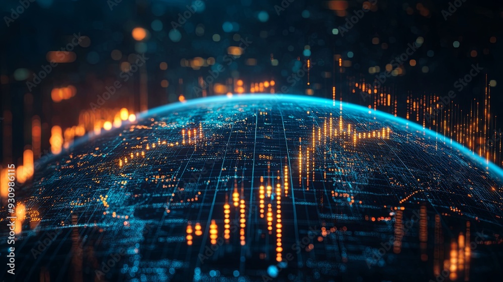 Exploring the dynamic world of global finance. Financial Growth Concept Exploring the dynamic world of global finance. Financial Growth Concept