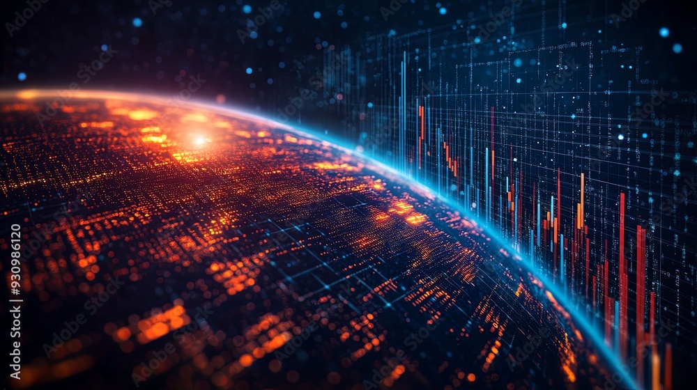 Global Stock Market Trading. Technology and Finance concept Global Stock Market Trading. Technology and Finance concept