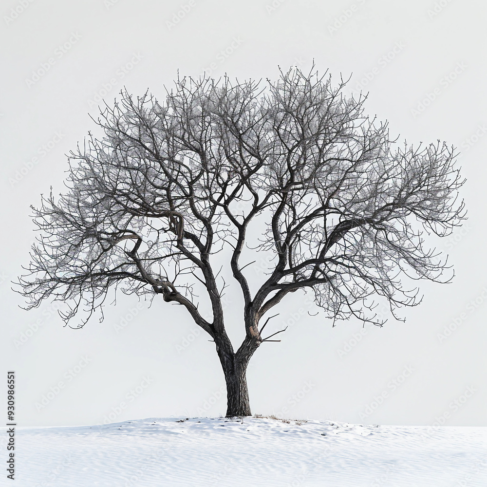 Ultra-High-Resolution 8K Studio Photograph of a Leafless Goji Tree Against a Pure White Background Captured with Nikon 