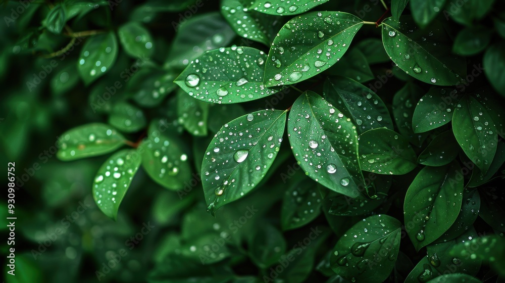 A refreshing green background with lush foliage, delicate dew drops, and a sense of freshness and natural beauty, perfect for eco-friendly themes and nature-inspired designs A refreshing green background with lush foliage, delicate dew drops, and a sense of freshness and natural beauty, perfect for eco-friendly themes and nature-inspired designs