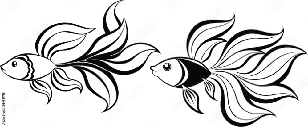 Fototapeta premium Angel fish vector illustration 