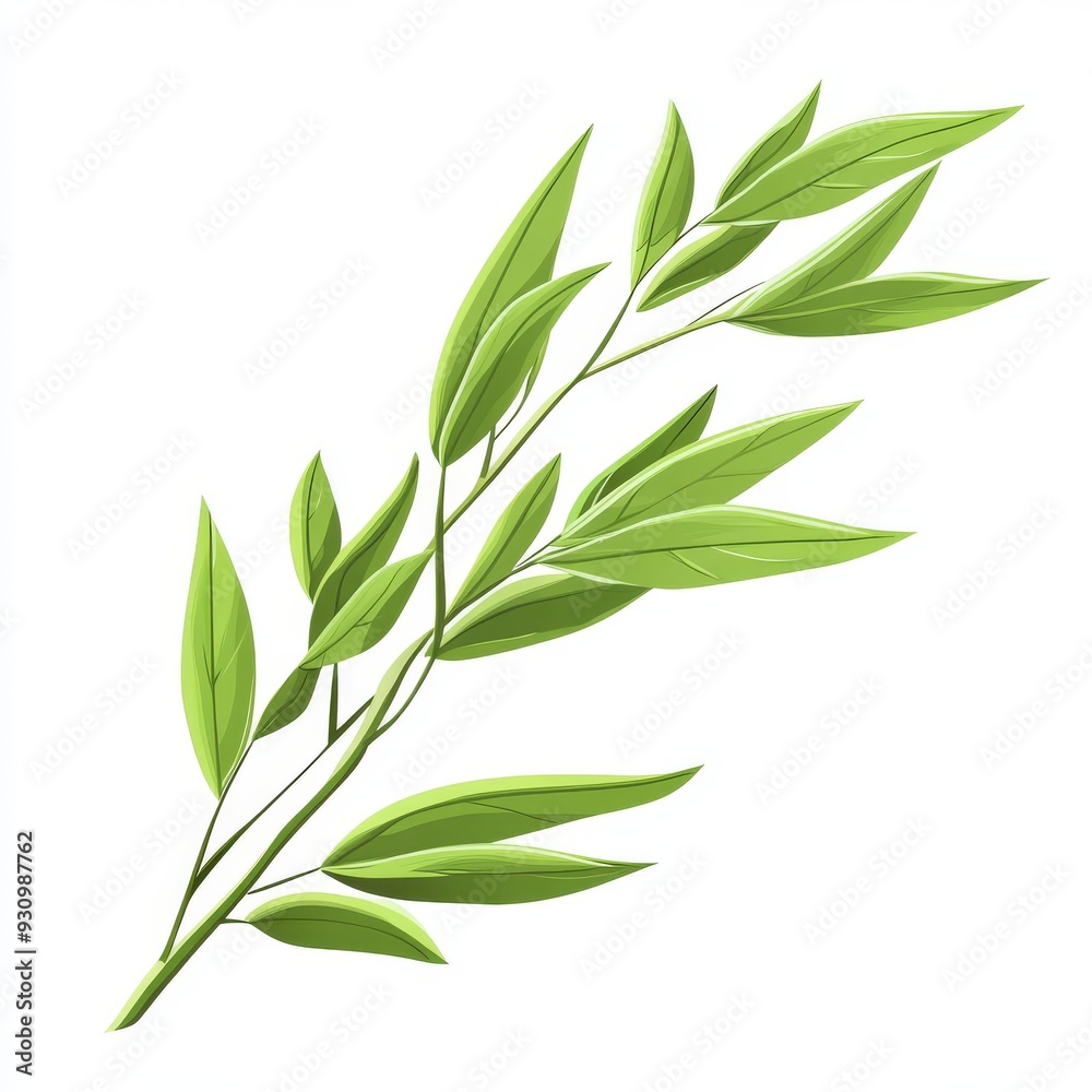 Obraz premium vector graphic of willow leaves