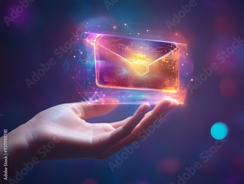 Holographic Digital Wallet Hovering Above Hand Representing the Future of Cashless Payments and Financial Technology