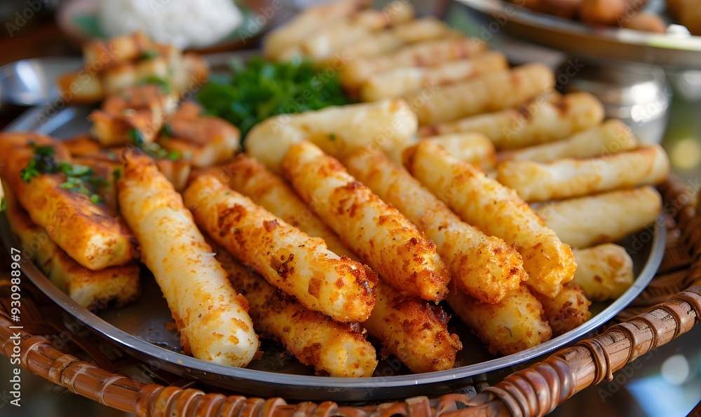 Fried cassava. Cassava, traditional Brazilian food. Fried cassava. Cassava, traditional Brazilian food.