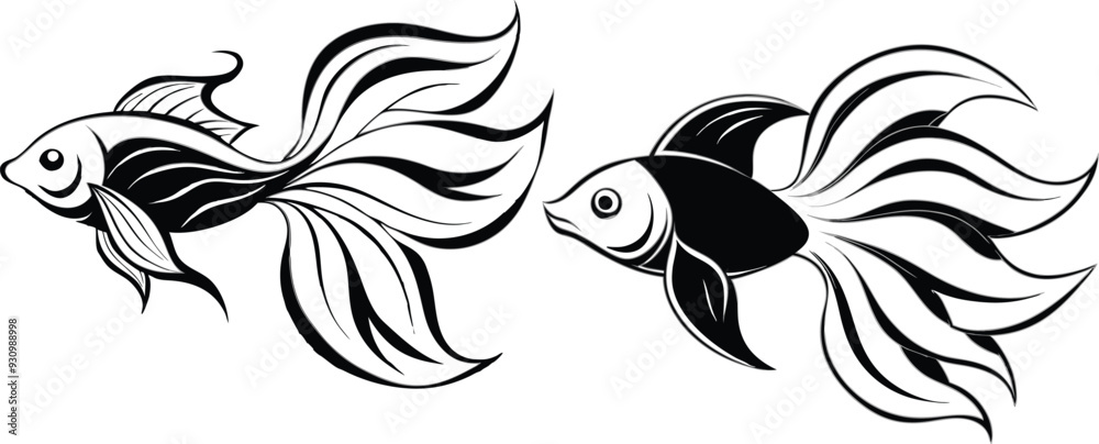 Fototapeta premium Angel fish vector illustration 