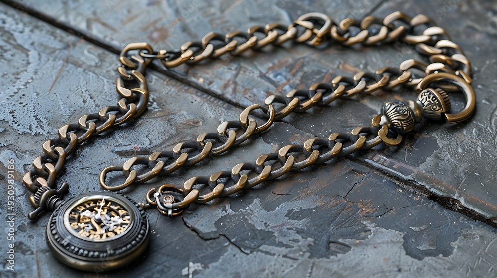 Antique pocket watch with a chain showcasing the intricate details and craftsmanship of vintage timepieces.