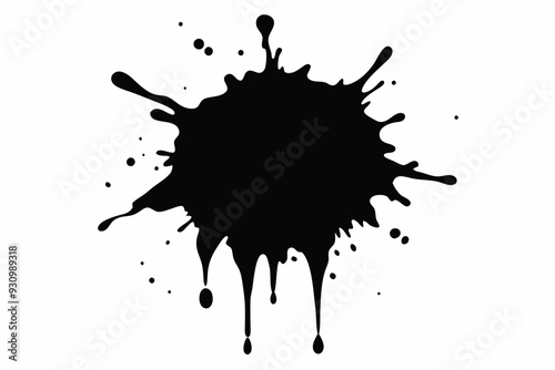 paint splatter, black paint splashes of vector illustration