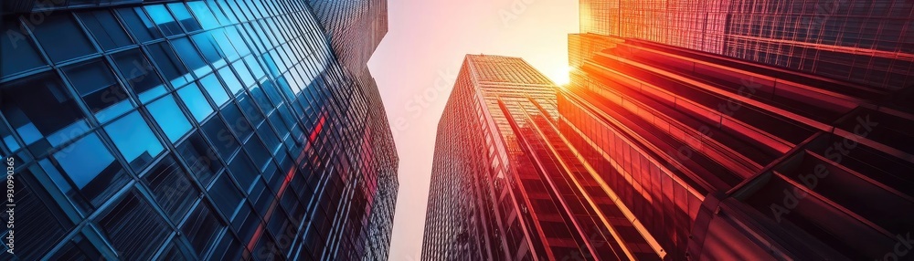 Stunning skyline view showcasing modern architecture illuminated by a vibrant sunset, highlighting the beauty of city life. Stunning skyline view showcasing modern architecture illuminated by a vibrant sunset, highlighting the beauty of city life.