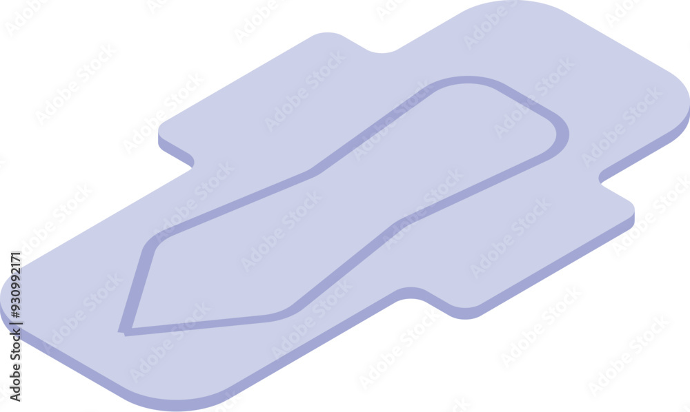 Purple sanitary pad is lying on a white background Purple sanitary pad is lying on a white background