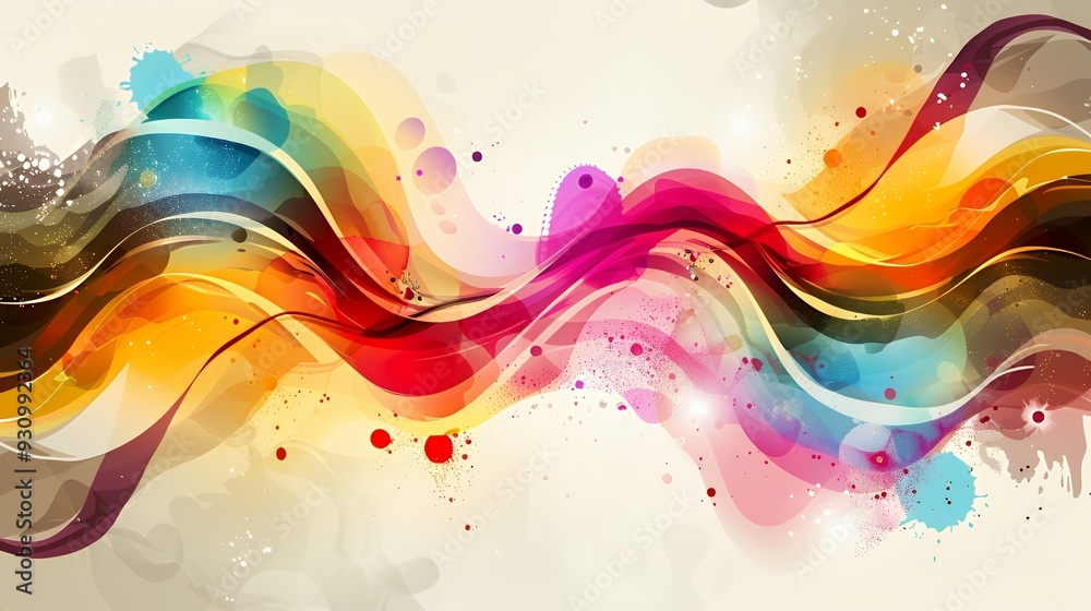 Abstract colorful wave design with a white background. Abstract colorful wave design with a white background.