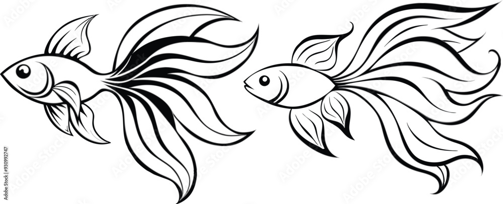 Obraz premium Angel fish vector illustration 