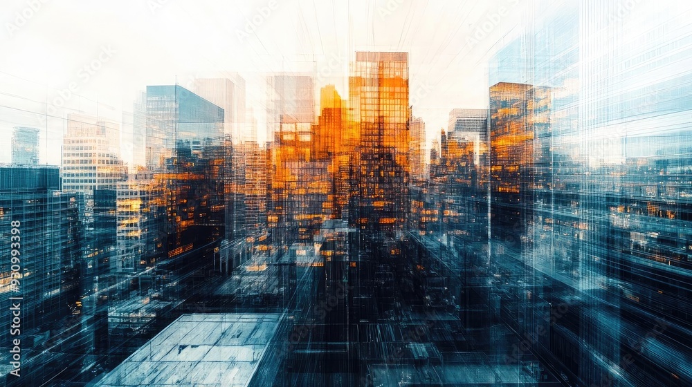 A dynamic cityscape showcasing urban architecture with striking colors and motion, perfect for modern design projects and concepts. A dynamic cityscape showcasing urban architecture with striking colors and motion, perfect for modern design projects and concepts.