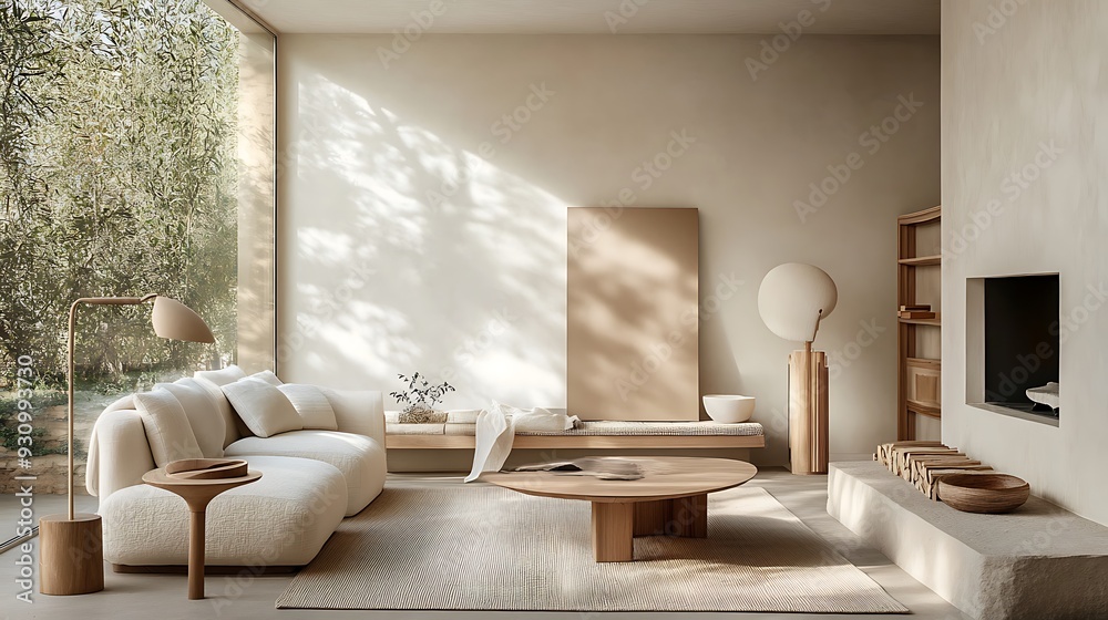 Modern Living Room with Natural Light and Minimalist Decor