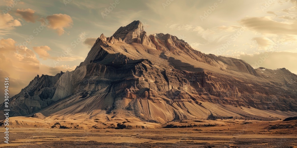 Fototapeta premium Treacherous Stone Mountain Joyful Peak Exhibiting Erosion