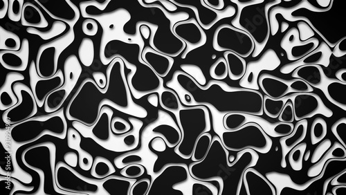 Abstract spots and lines of colored paper cut out an artistic background with complex patterns.