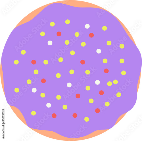 donuts covered in glaze and toppings. Vector format file. Editable file.