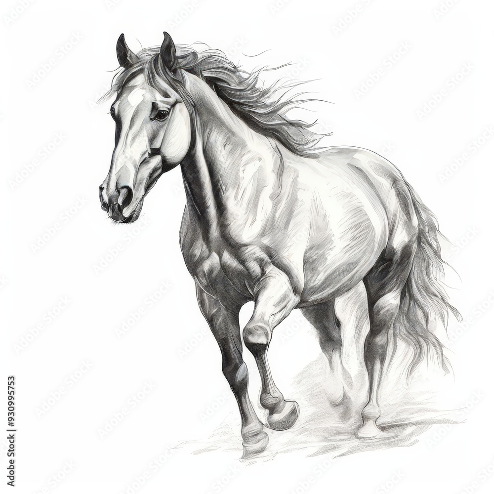 Fototapeta premium the AI Image Generator, Horse head drawing haute