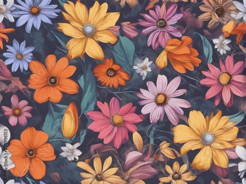 Wallpaper Mural seamless floral background Torontodigital.ca