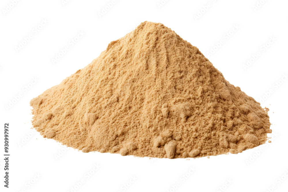 A high pile of desert sand with sharp, defined edges and a fine grain, Isolated on white background A high pile of desert sand with sharp, defined edges and a fine grain, Isolated on white background