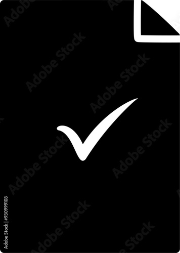 Approved document file vector icon. Document with check mark icon. Replaceable vector design.