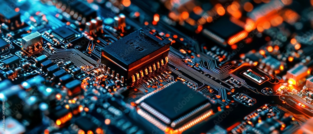 Advanced computing hardware with detailed circuitry, background, Generative AI Advanced computing hardware with detailed circuitry, background, Generative AI