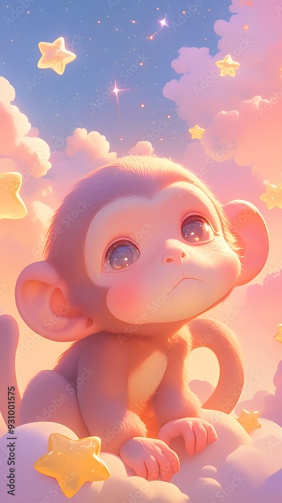 Monkey dream star zodiac illustration Monkey dream star zodiac illustration