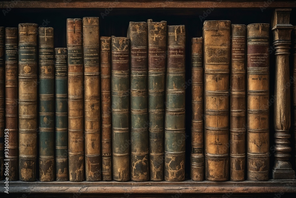 Old Books on a Shelf