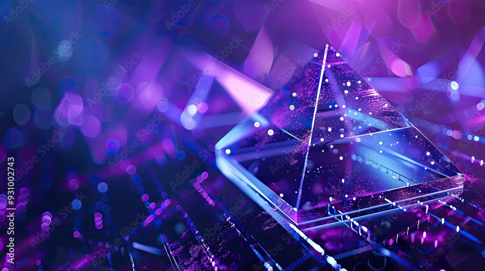 Abstract Pyramid with Neon Lights Abstract Pyramid with Neon Lights