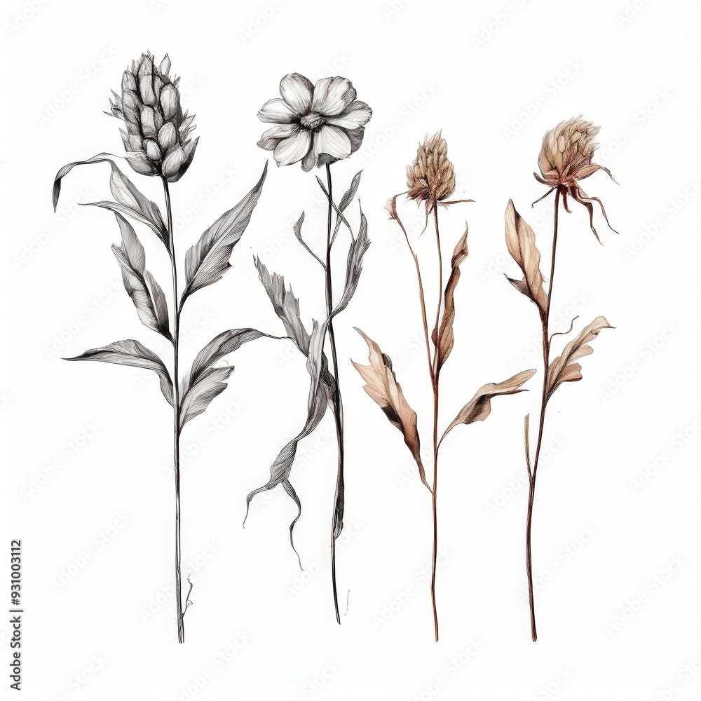 the AI Image Generator, Line art drawing of wheat ear the AI Image Generator, Line art drawing of wheat ear