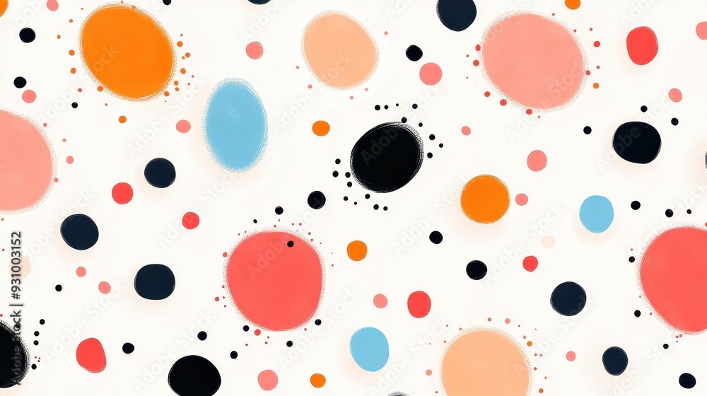 A chic vector design featuring a modern polka dot pattern, combining playful textures with classic black dots. A chic vector design featuring a modern polka dot pattern, combining playful textures with classic black dots.