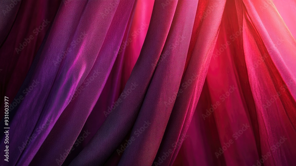 Obraz premium This image captures the luxurious texture of velvet curtains in a warm, creating a soothing and elegant abstract background , ai