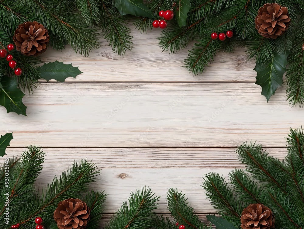 Boho Christmas garland, natural textures, rustic decor, 3D illustration Boho Christmas garland, natural textures, rustic decor, 3D illustration