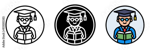 Professor Icon, A senior academic instructor in a college or university, responsible for teaching, mentoring students, and conducting research.