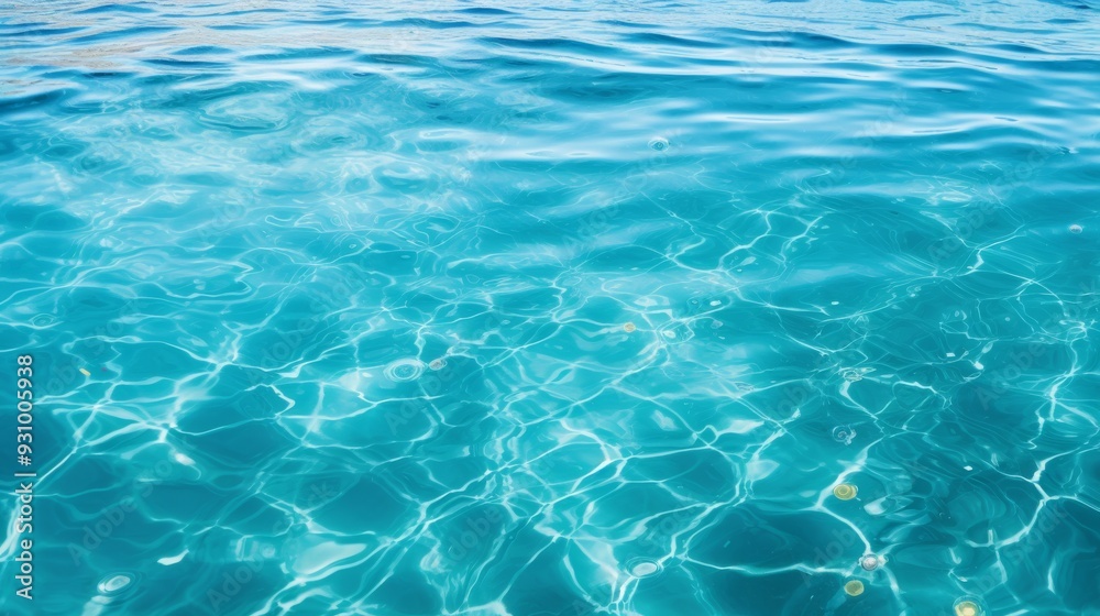 Crystal clear turquoise ocean water texture with gentle ripples Crystal clear turquoise ocean water texture with gentle ripples