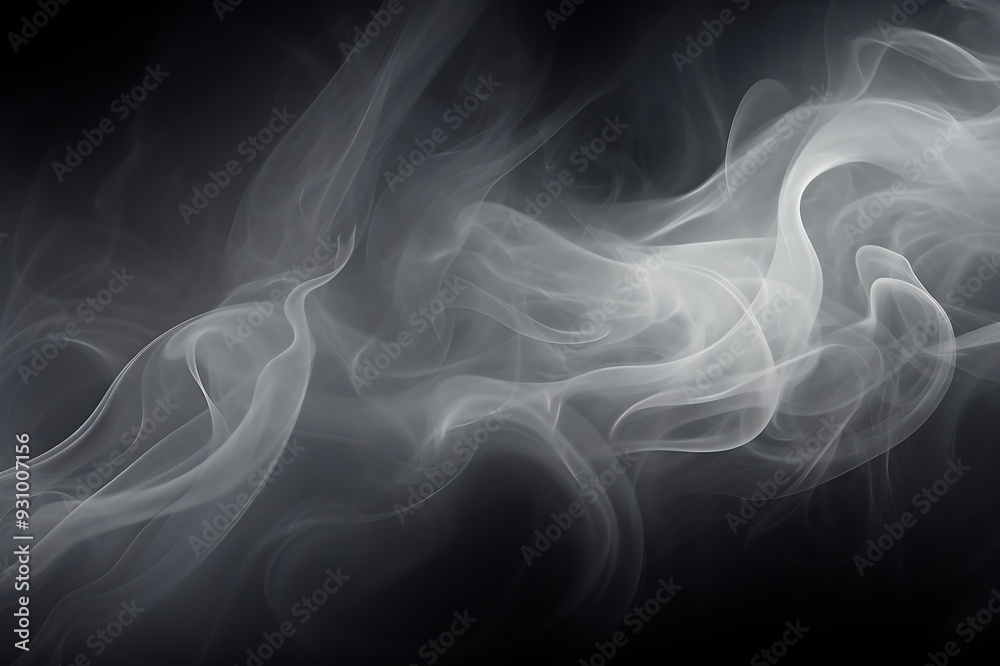 Obraz premium Abstract white smoke on black background