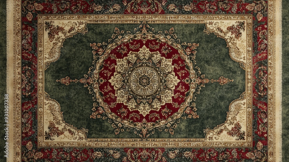 Exquisite Bohemian style green patterns, accompanied by complex border designs, showcase a detailed and artistic textile pattern. Adding a unique and elegant atmosphere to the decoration Exquisite Bohemian style green patterns, accompanied by complex border designs, showcase a detailed and artistic textile pattern. Adding a unique and elegant atmosphere to the decoration