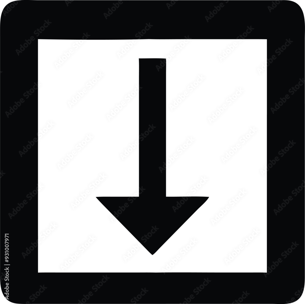 an arrow pointing down in a square box an arrow pointing down in a square box