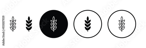 Set of Flour oat icon collection. Malt plant icon symbol. Vector Illustration.
