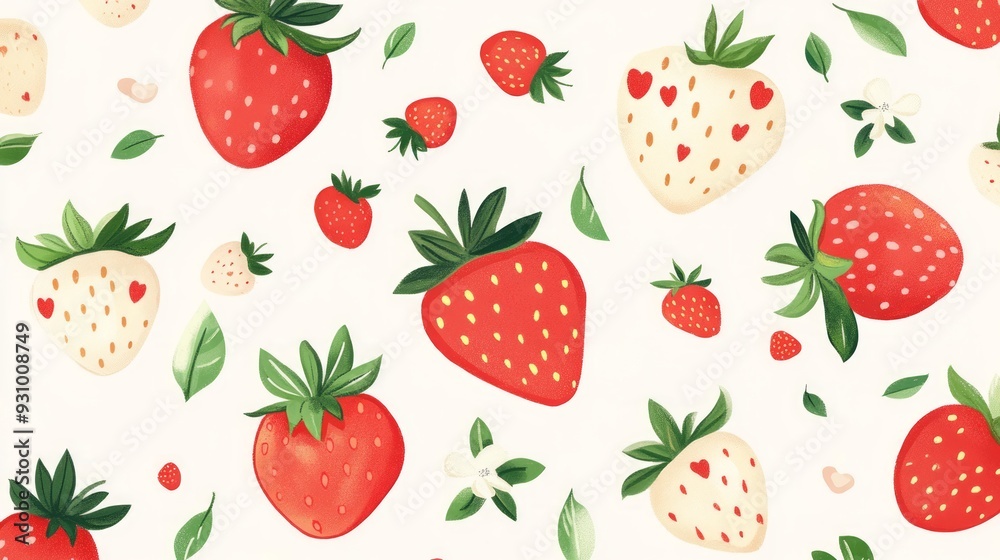 cute seamless pattern of strawberry cute seamless pattern of strawberry