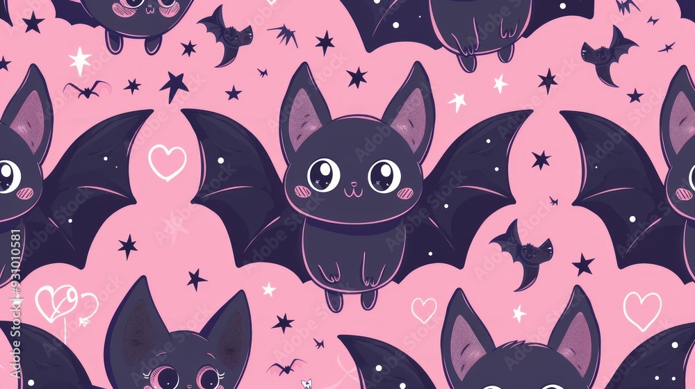 cute seamless pattern of kawaii bat cute seamless pattern of kawaii bat