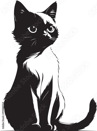  a cat black silhouette vector art design