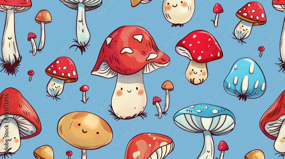 cute seamless pattern of mushroom cute seamless pattern of mushroom